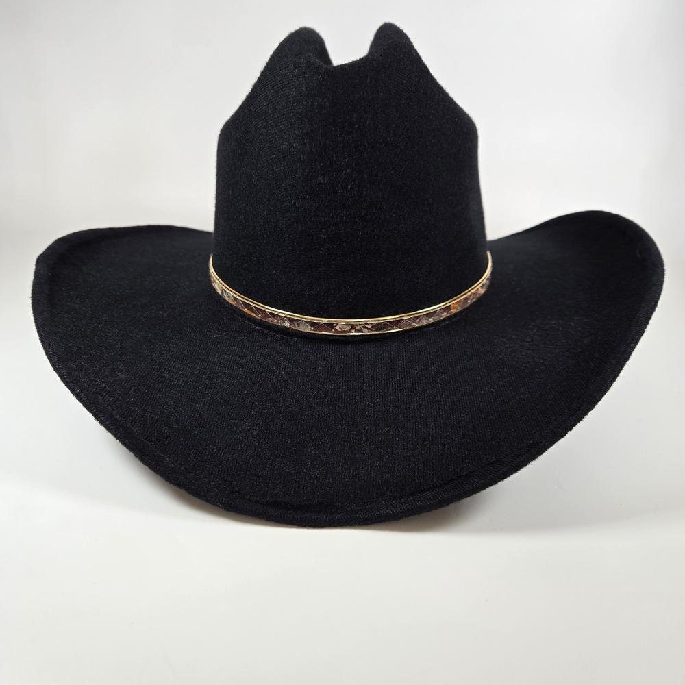 Vintage Pigalle XXXXXXX Sombrero Santo Nino Black Felt Western Hat Size‎ 7 1/4 - Picture 3 of 16